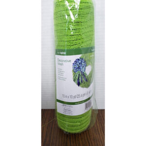 Flora Craft Decorative Mesh 10 x 10 Yard Lime Green Mesh Ribbon Roll RS499